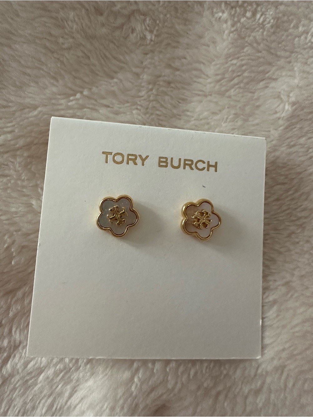 Tory Burch Gold Flower Outline Stud Earrings
